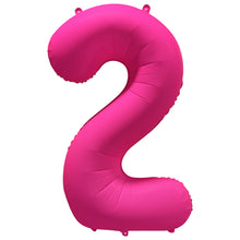 Folieballong siffra, 2 neon rosa 86 cm