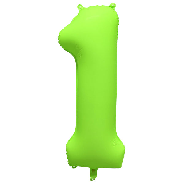 Folieballong siffra, 1 neon grön 86 cm