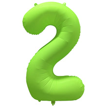 Folieballong siffra, 2 neon grön 86 cm