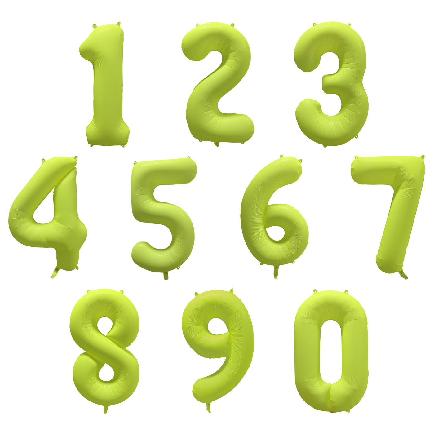 Folieballong siffra, 0 neon gul 86 cm