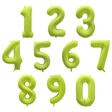 Folieballong siffra, 1 neon gul 86 cm