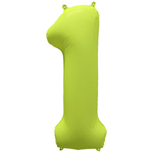 Folieballong siffra, 1 neon gul 86 cm
