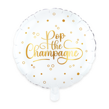 Folieballong, pop the champagne vit 46 cm