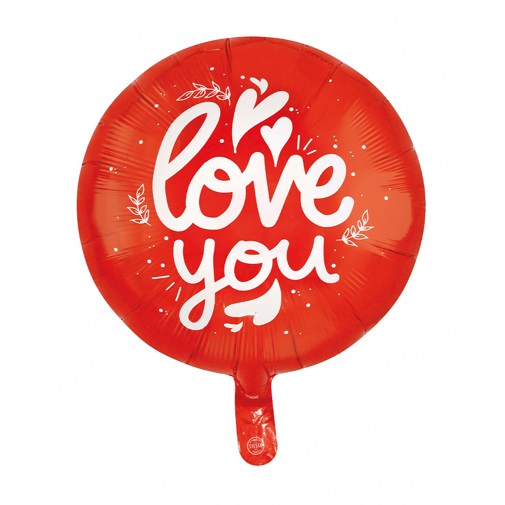 Folieballong, I love you röd 46 cm