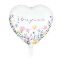 Folieballong, I love you mom vit 46 cm