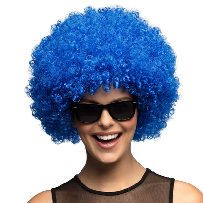 Peruk, disco groove blå