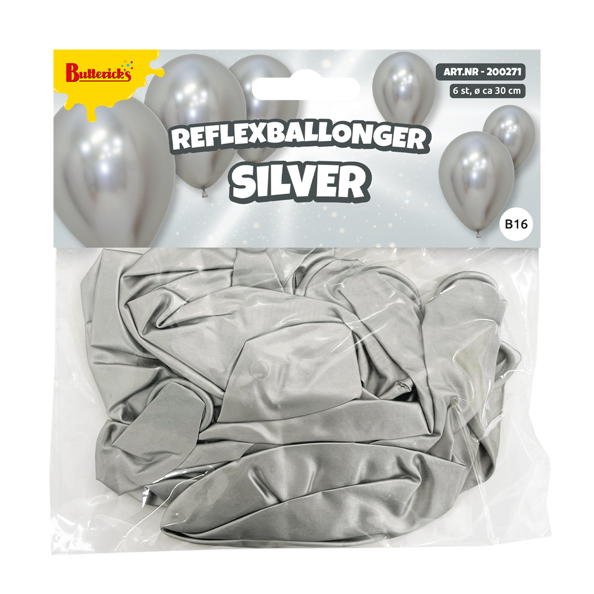 Ballonger, reflex silver 6 st