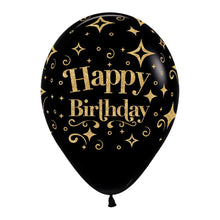 Ballonger, happy birthday svart 6 st