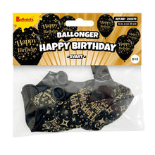Ballonger, happy birthday svart 6 st
