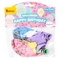 Ballonger, happy birthday pastell 6 st