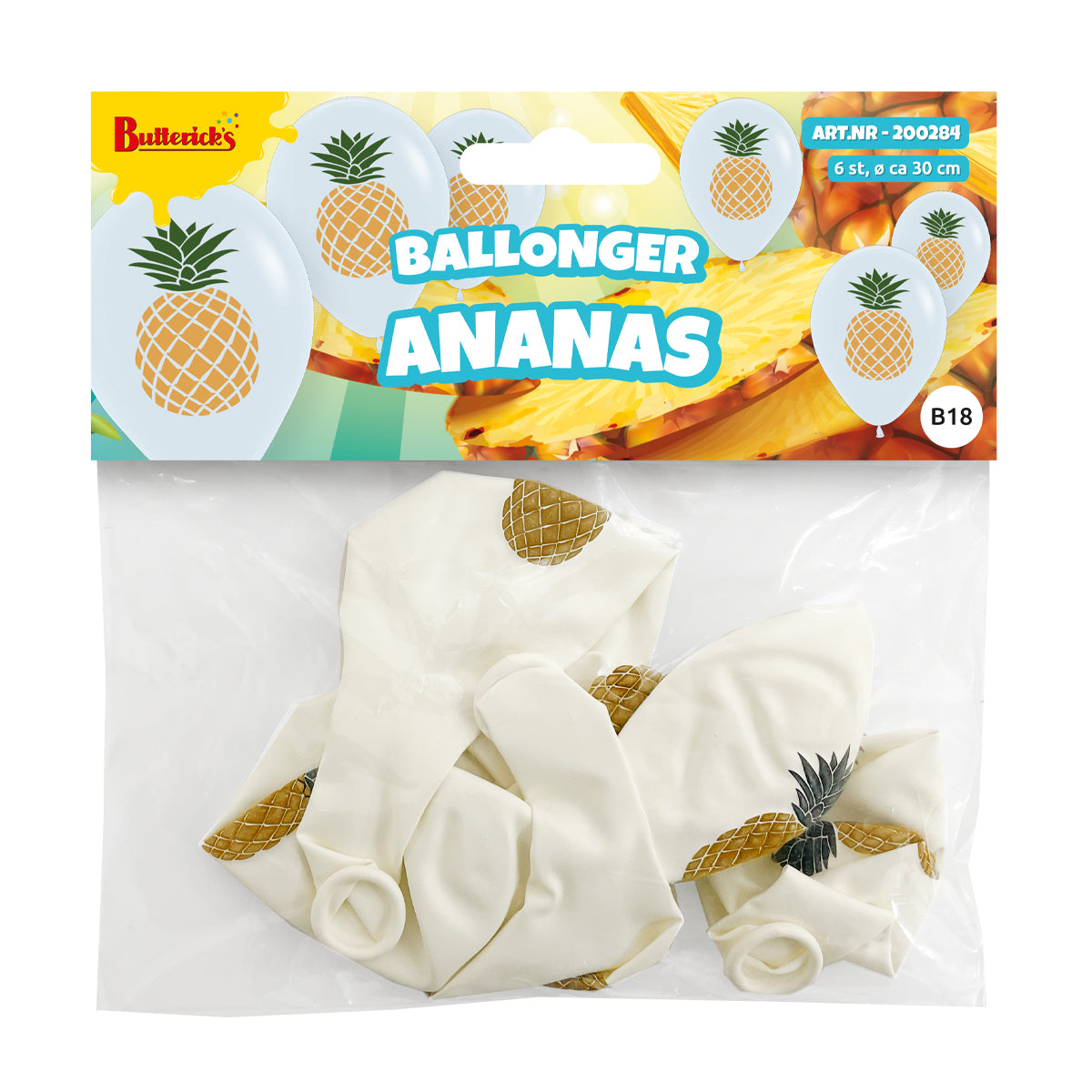 Ballonger, ananas 6 st