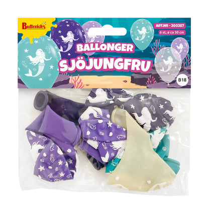 Ballonger, sjöjungfru 6 st