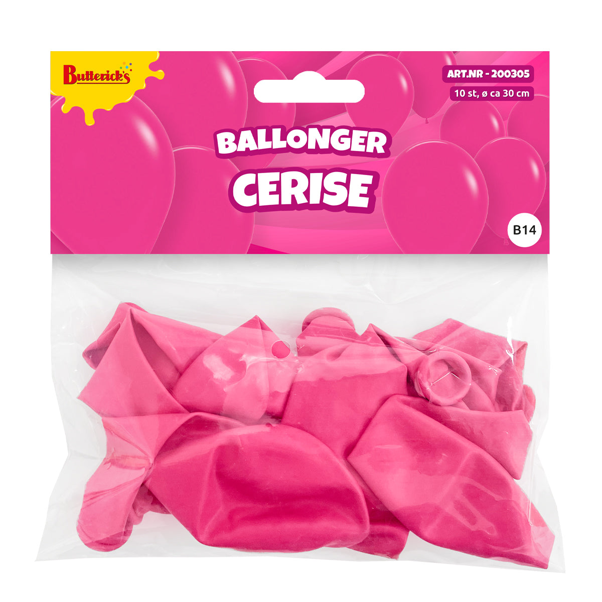 Ballonger, cerise 30 cm 10 st