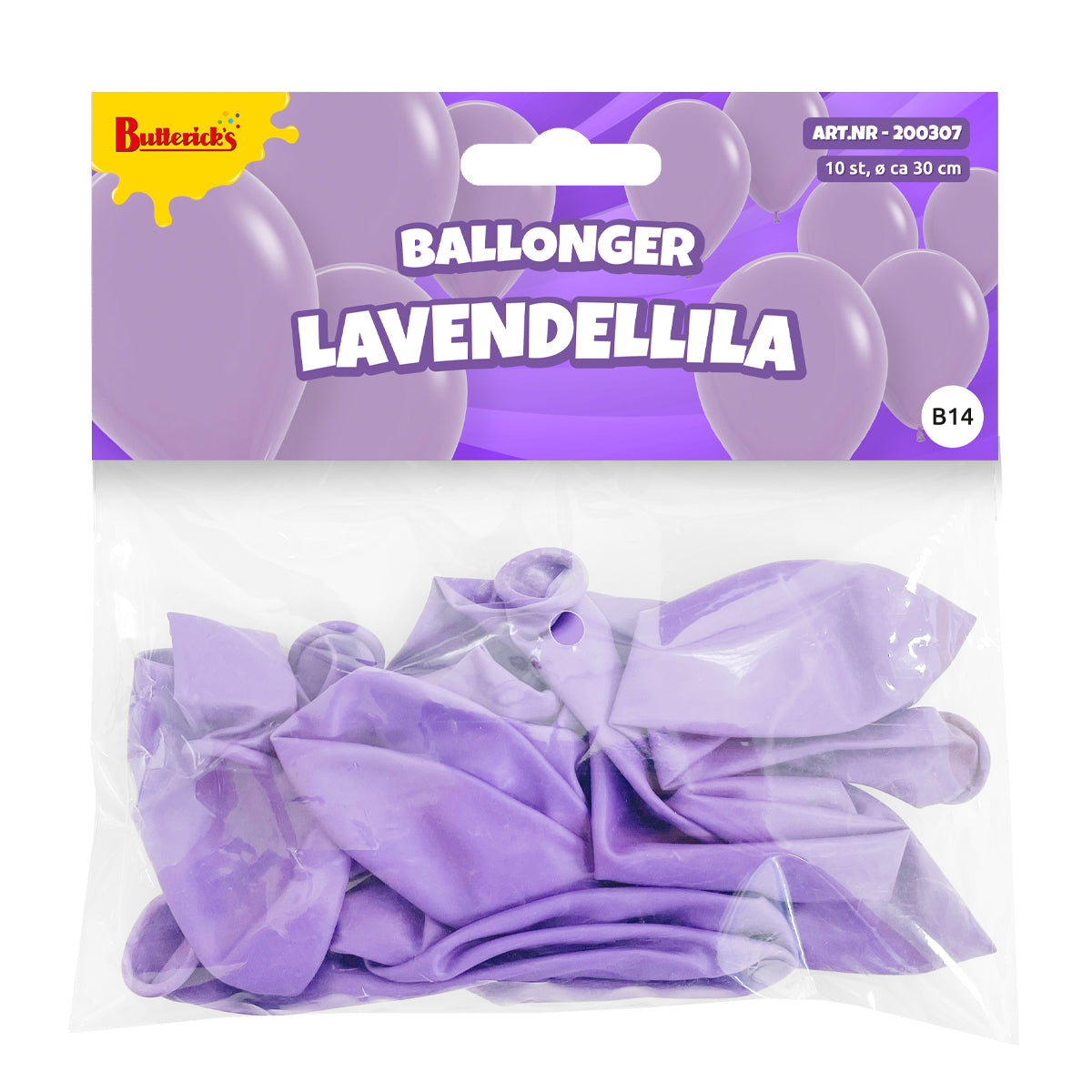 Ballonger, lavendellila 30 cm 10 st