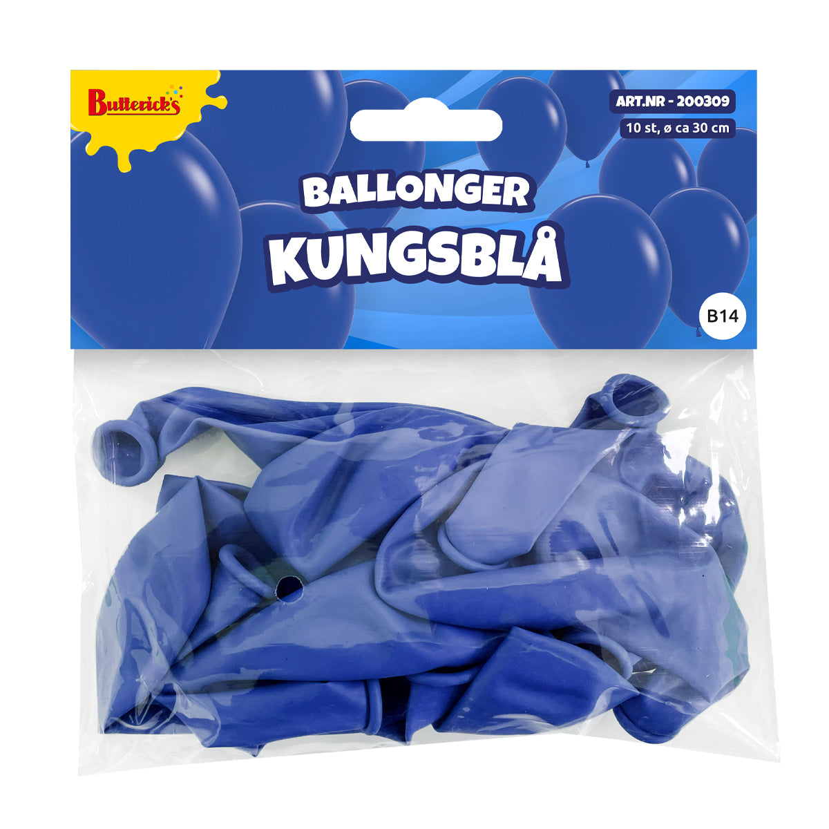 Ballonger, kungsblå 30 cm 10 st