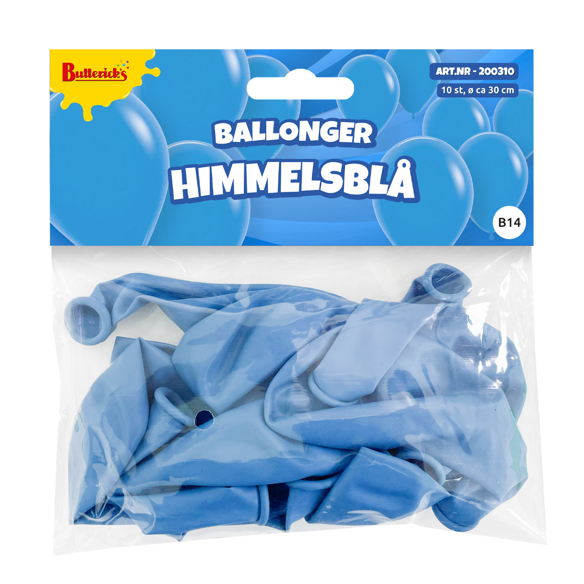 Ballonger, himmelsblå 30 cm 10 st