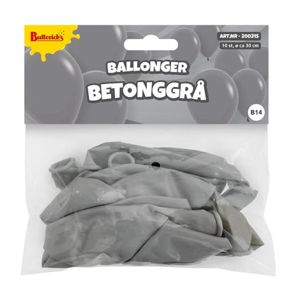 Ballonger, betonggrå 30 cm 10 st