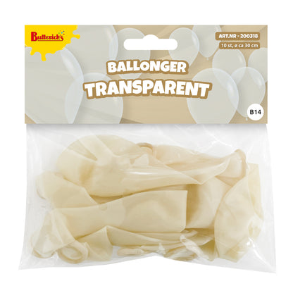 Ballonger, transparent 30 cm 10 st