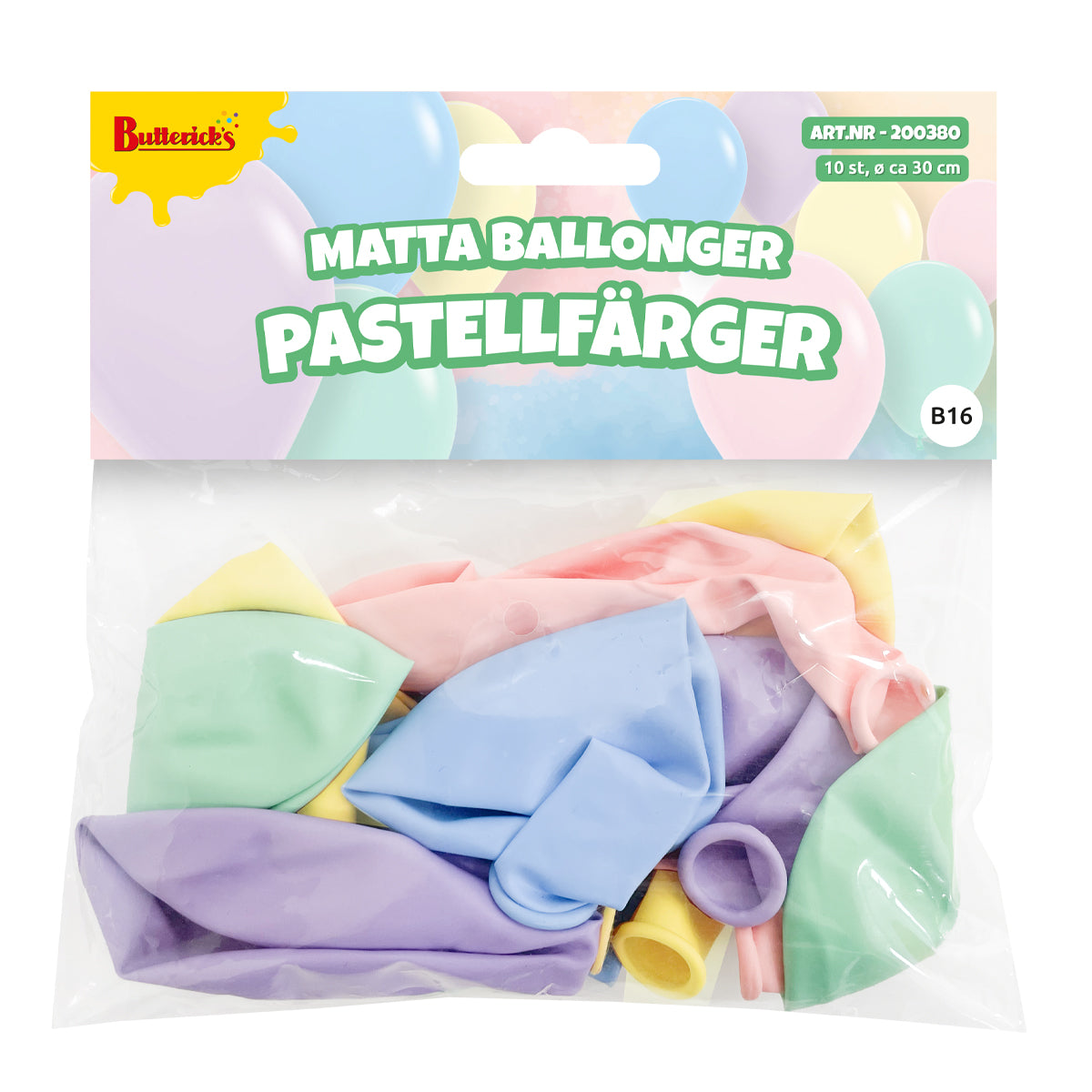Ballonger, matta pastellfärger 10 st