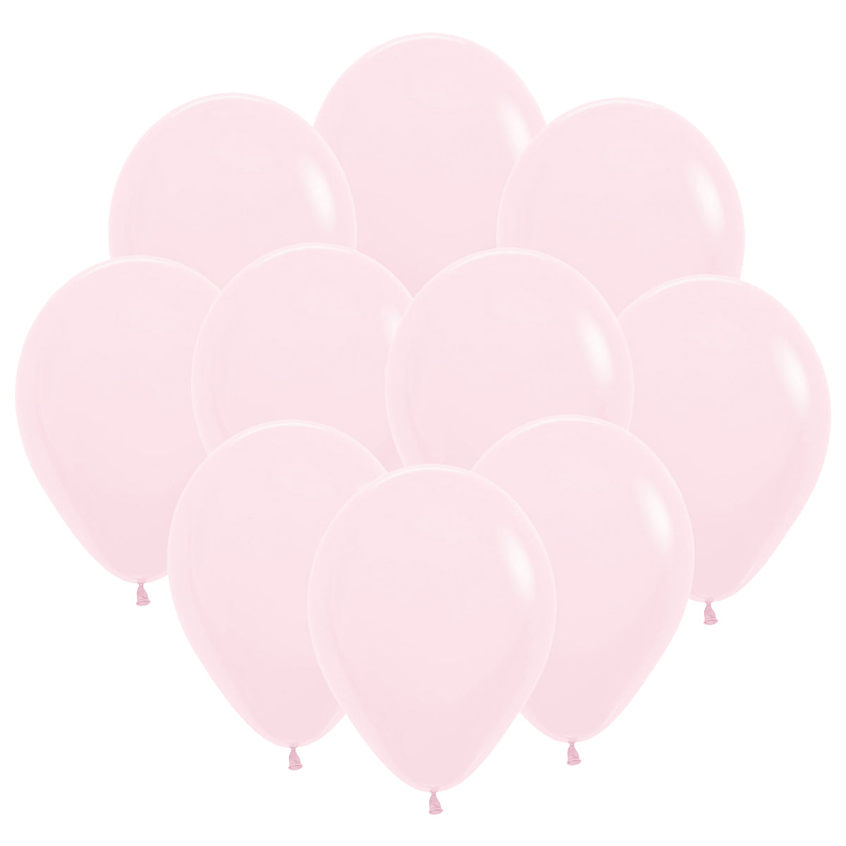 Ballonger, matta rosa pastell 10 st