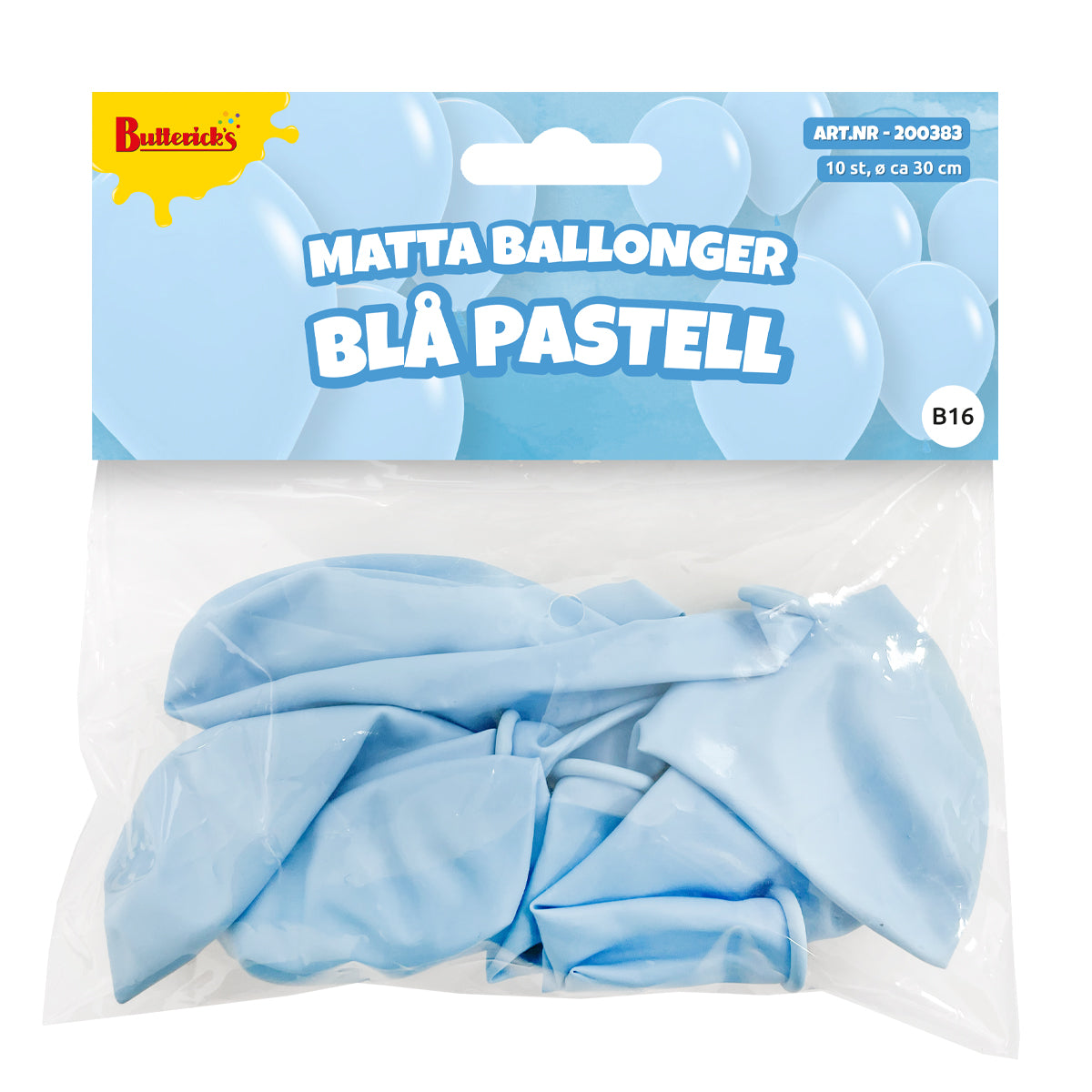 Ballonger, matta blå pastell 10 st