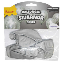 Ballonger, stjärnor silver 6 st