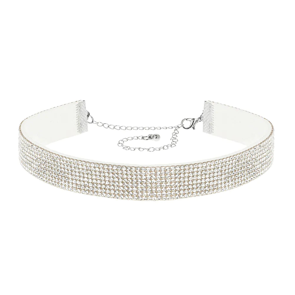 Choker, crystal silver