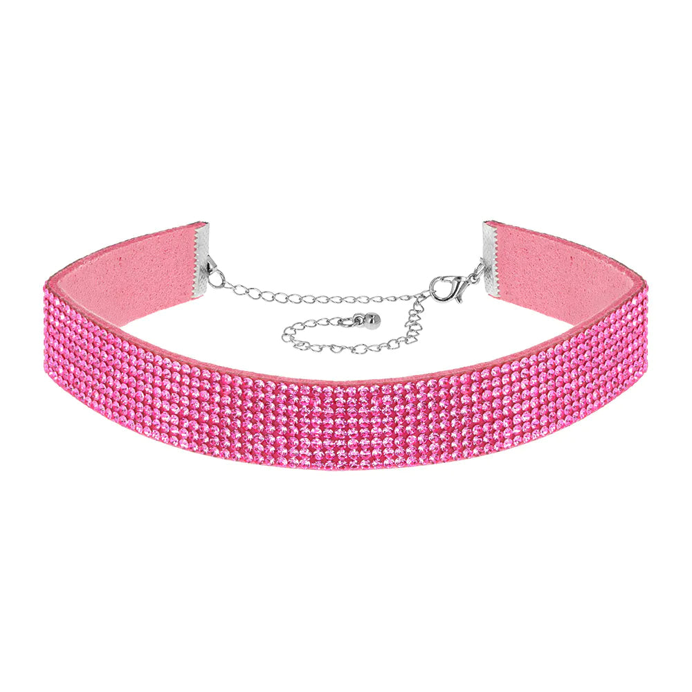 Choker, crystal pink