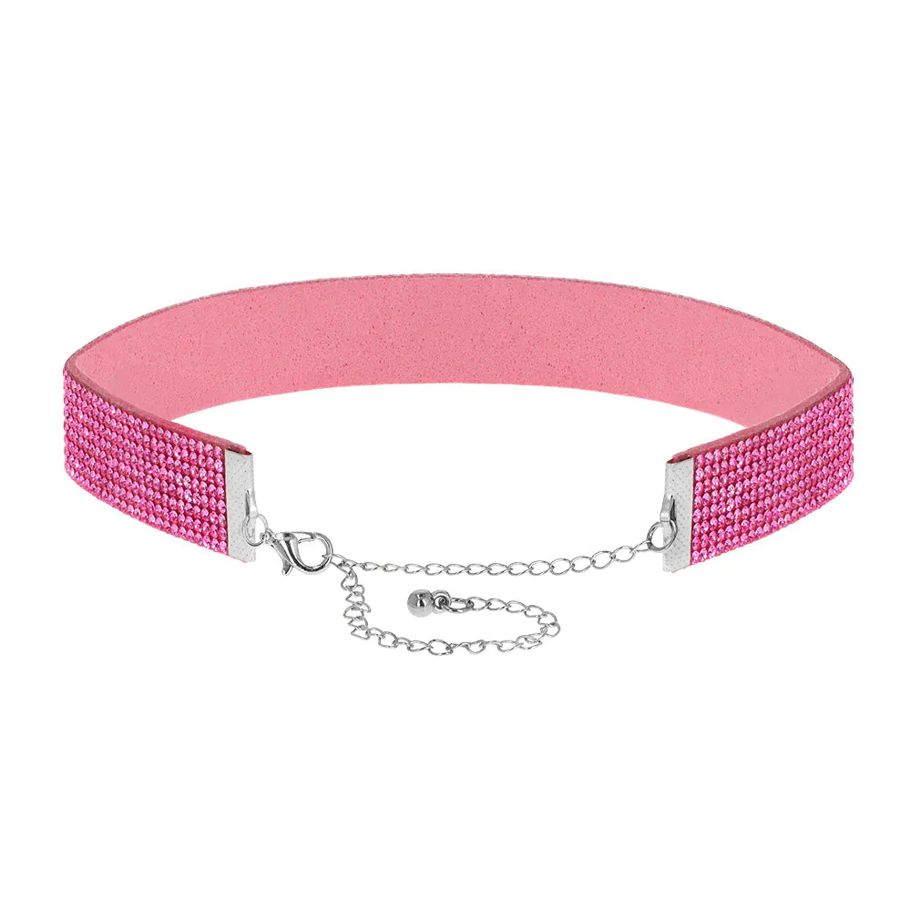 Choker, crystal pink