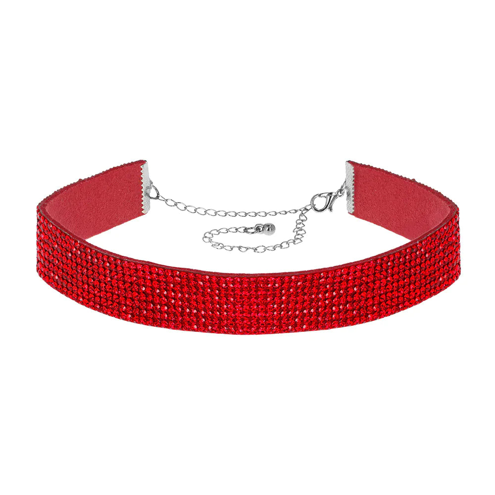 Choker, crystal red