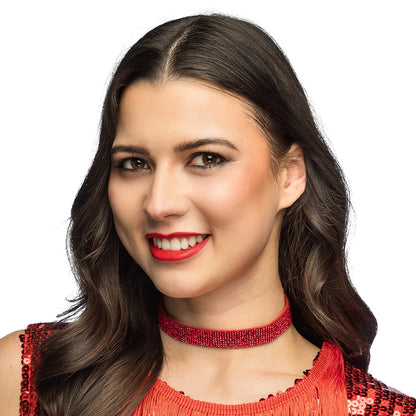 Choker, crystal red