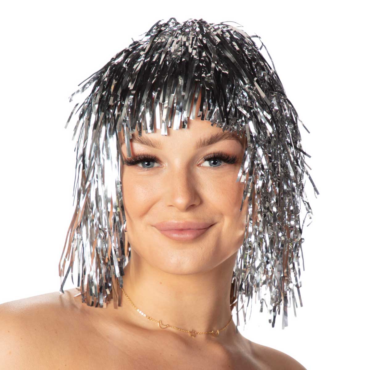 Glitterperuk, silver