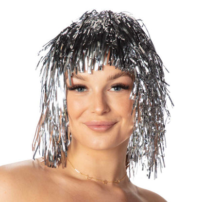 Glitterperuk, silver