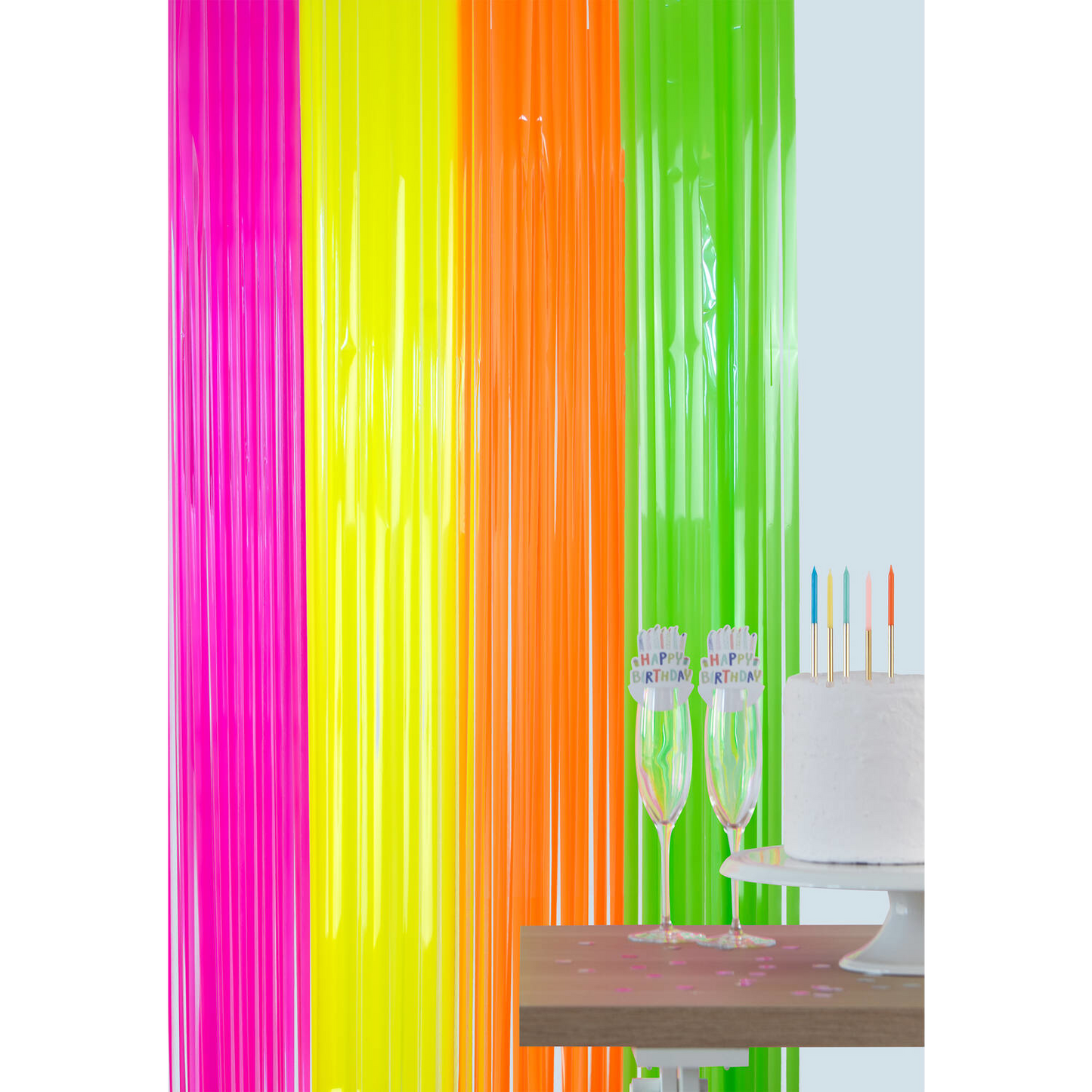 Glitterdraperi, neon 1x2 m