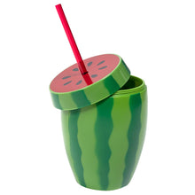 Drinkglas med sugrör, melon 900 ml