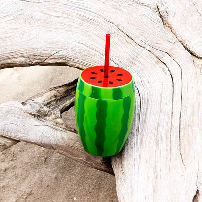 Drinkglas med sugrör, melon 900 ml