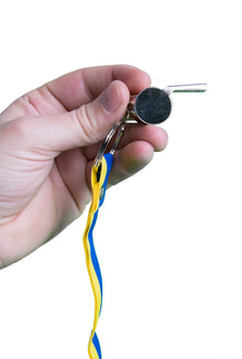 Visselpipa, liten med band silver