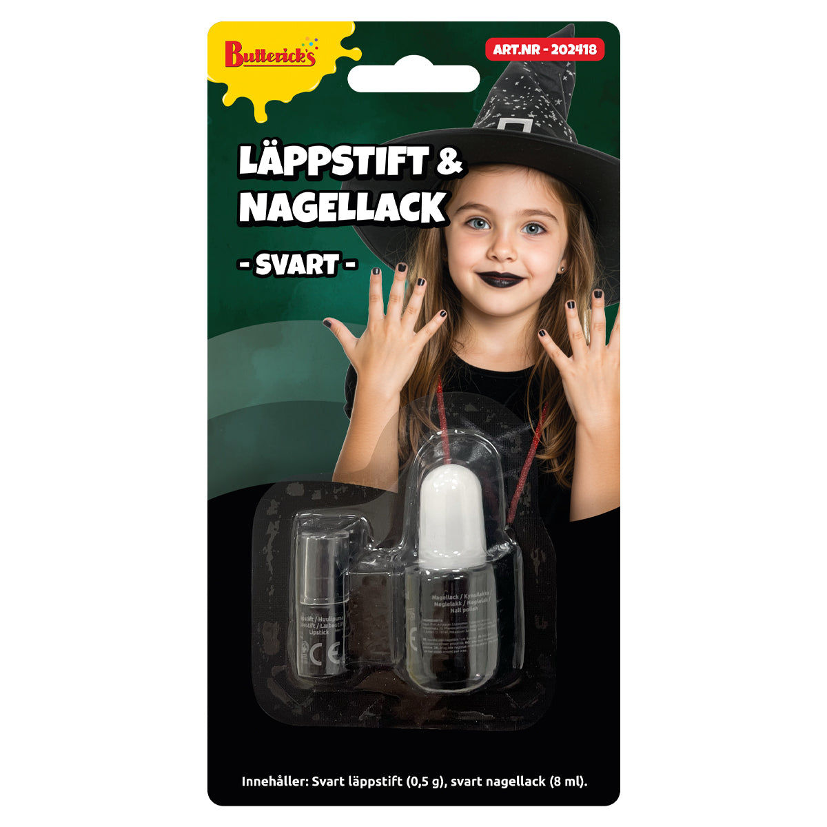 Nagellack & läppstift, svart