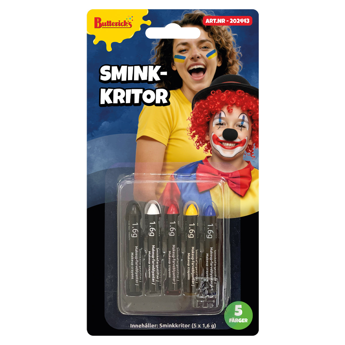 Sminkkritor, 5 färger