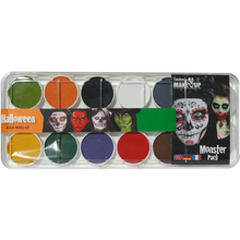 Sminkpalett, 10 färger halloween