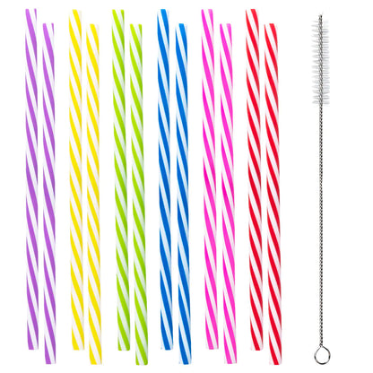 Återanvändbara plastsugrör, 12 st