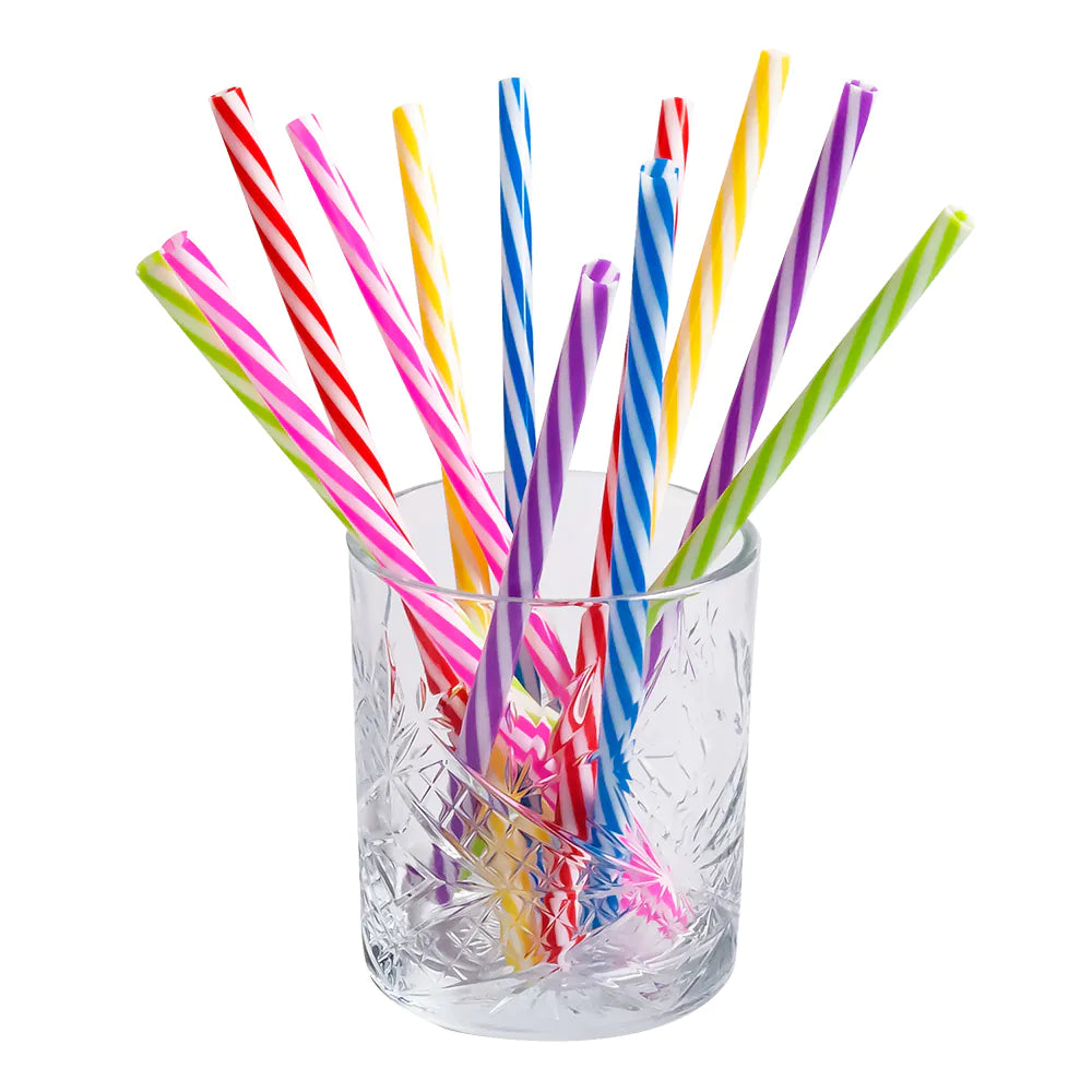 Återanvändbara plastsugrör, 12 st