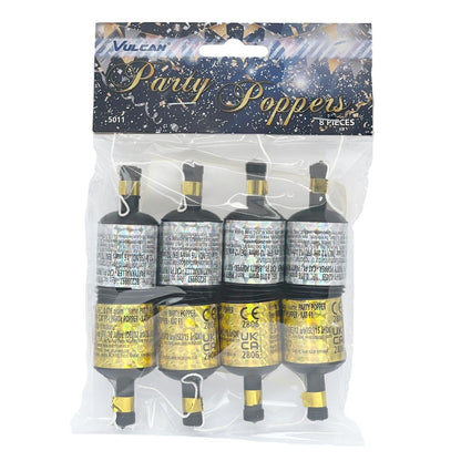 Partypopper, guld & silver 20 st