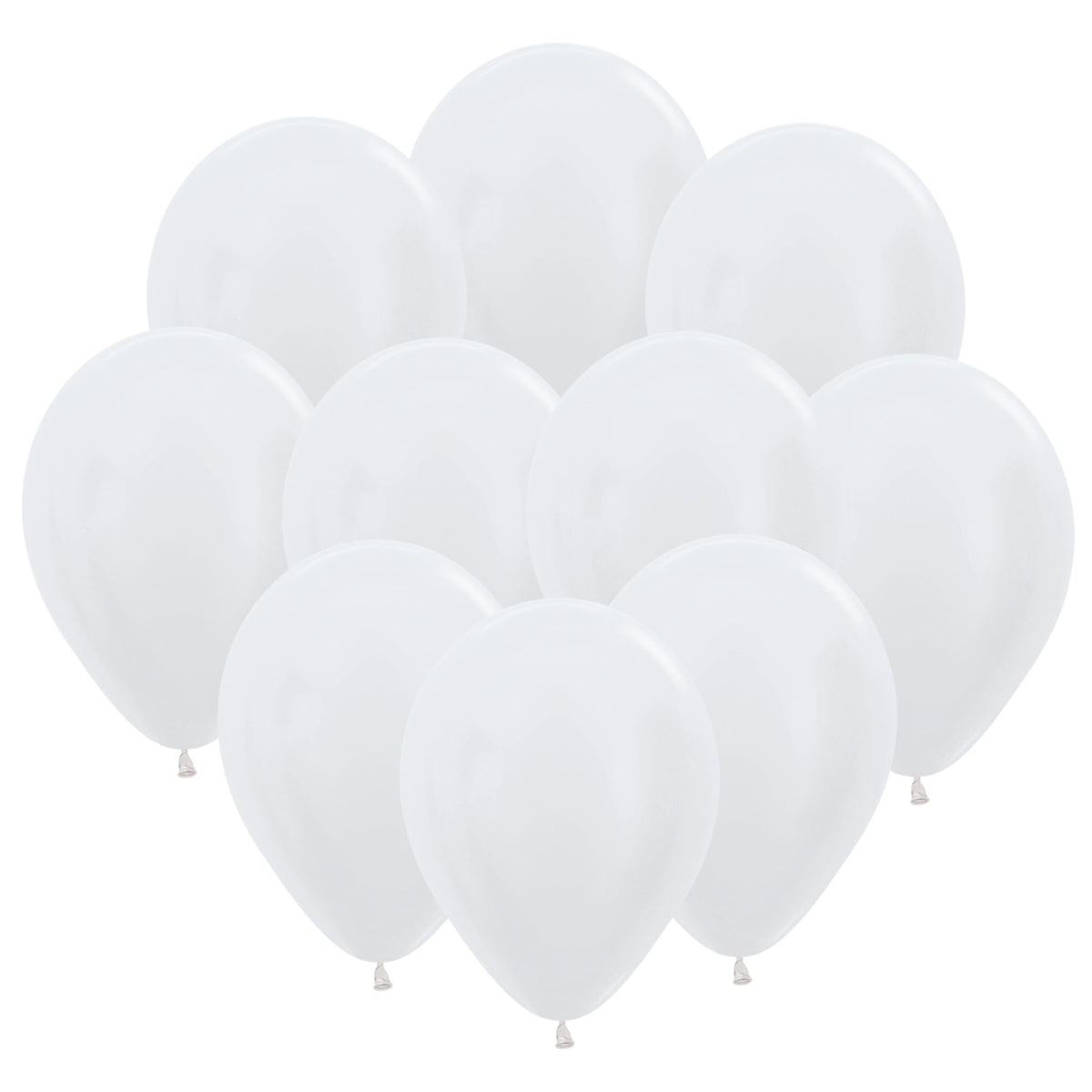 Ballonger, satin vit 10 st