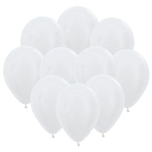 Ballonger, satin vit 10 st