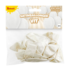 Ballonger, satin vit 10 st