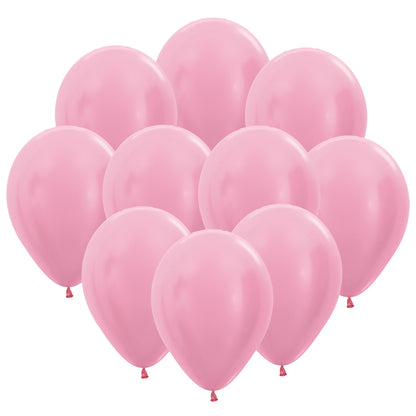 Ballonger, satin rosa 10 st