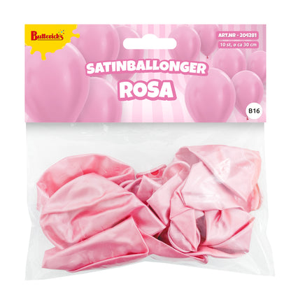 Ballonger, satin rosa 10 st