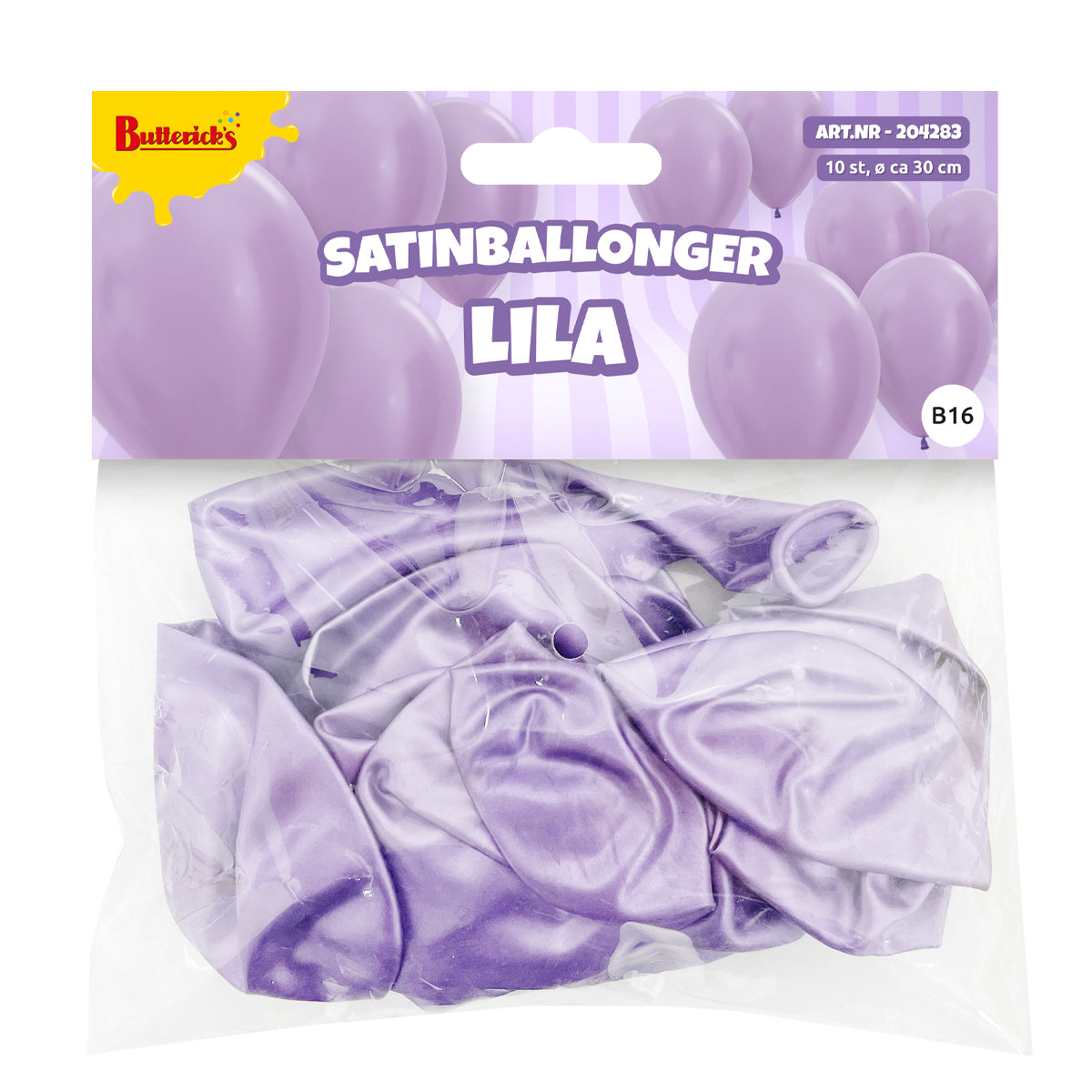 Ballonger, satin lila 10 st