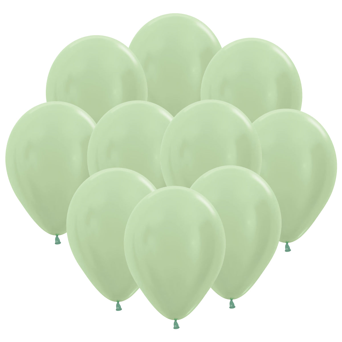 Ballonger, satin grön 10 st